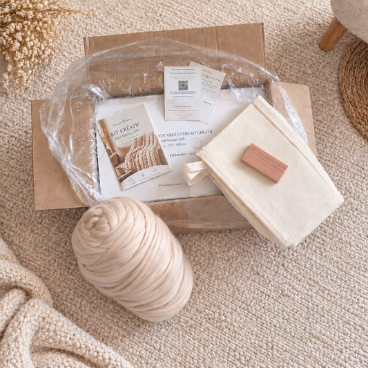 Kit Créatif - Plaid en Laine Mérinos XXL